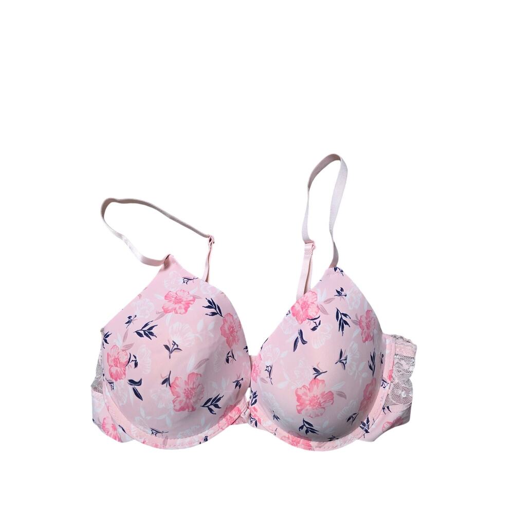 Laura Ashley Bra 36B Womens Padded Underwired Adjustable Straps Pink Floral